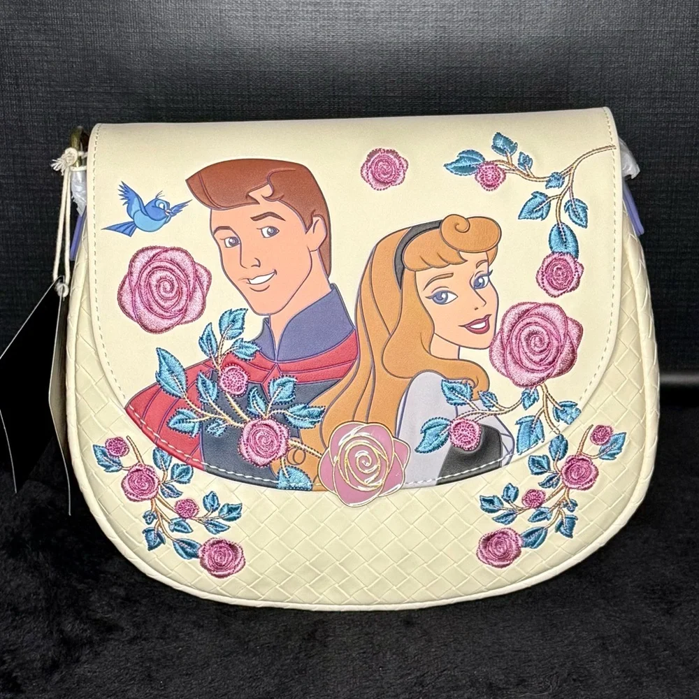 Loungefly Sleeping Beauty Princess Aurora & Prince Phillip Floral Crossbody Bag